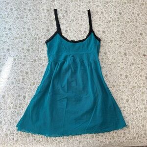 Victoria's Secret Teal with Black Lace Top